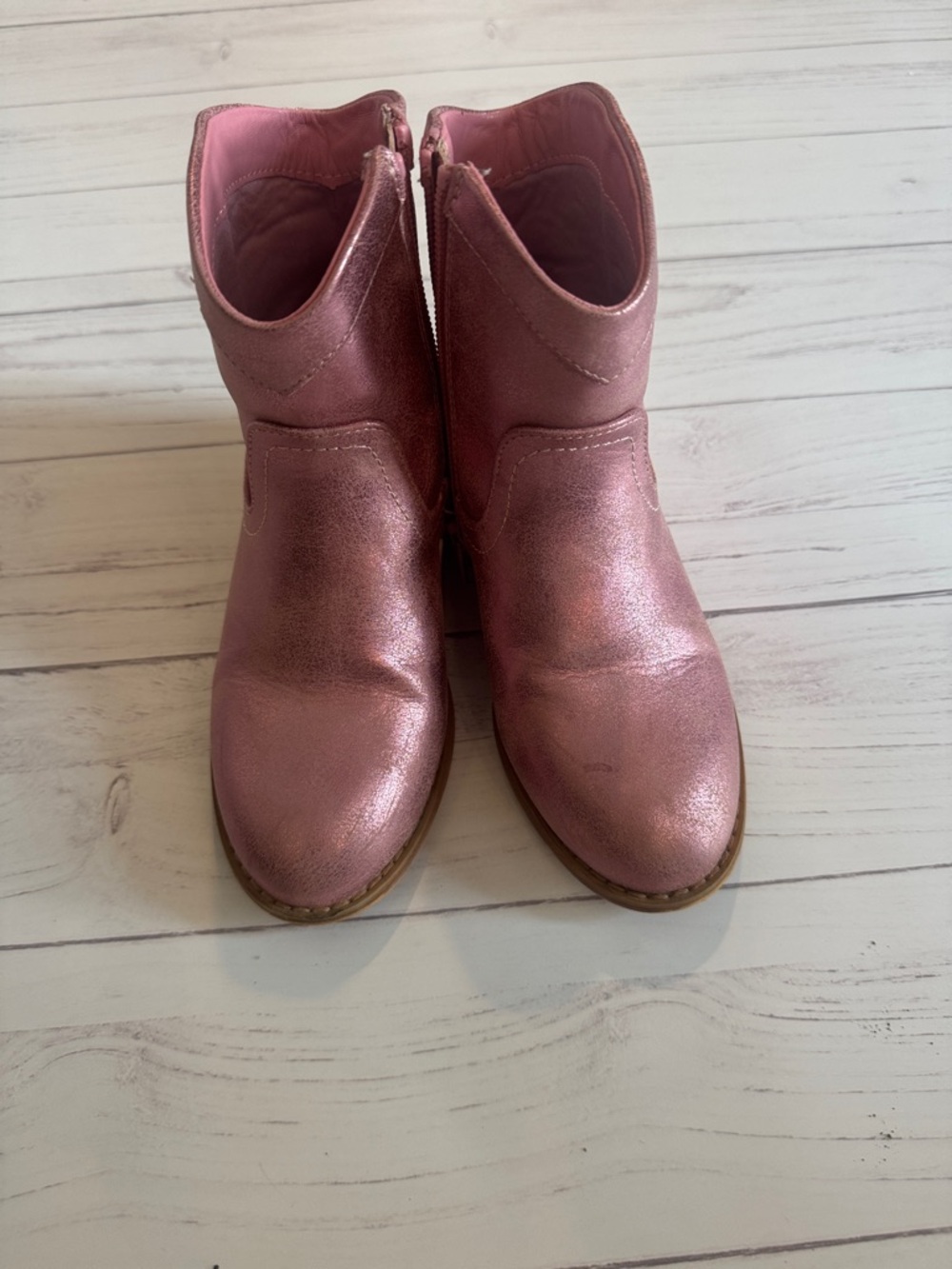 Metallic Pink Girls' cowboy Boots